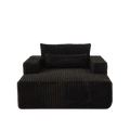 75 Inch Corduroy Sponge Sofa Lounge Chair,No Assembly Required,Fluffy Modern Sleeper Chair For Indoor Living Room Bedroom Black Foam Corduroy 1 Seat