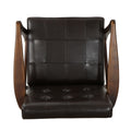 Club Chair, Mid Century Modern Faux Leather Club Chair With Wood Frame Brown Pu