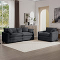 Modern Living Room Sofa Two Piece Set, Suitable For Living Room And Bedroom Sofa Set, Consists Of A Single Seat And A 3 Seater Sofas, Grey Corduroy Grey Corduroy 3 Seat