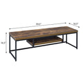 Weathered Oak And Black 1 Shelf Tv Stand Black Brown Primary Living Space 60 69 Inches Industrial Wood Metal