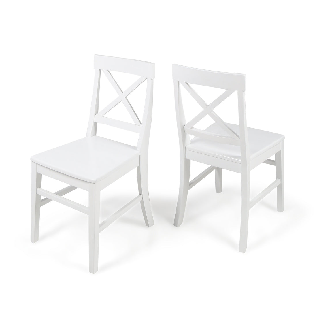 Acacia Wood Dining Chairs, White - White Acacia
