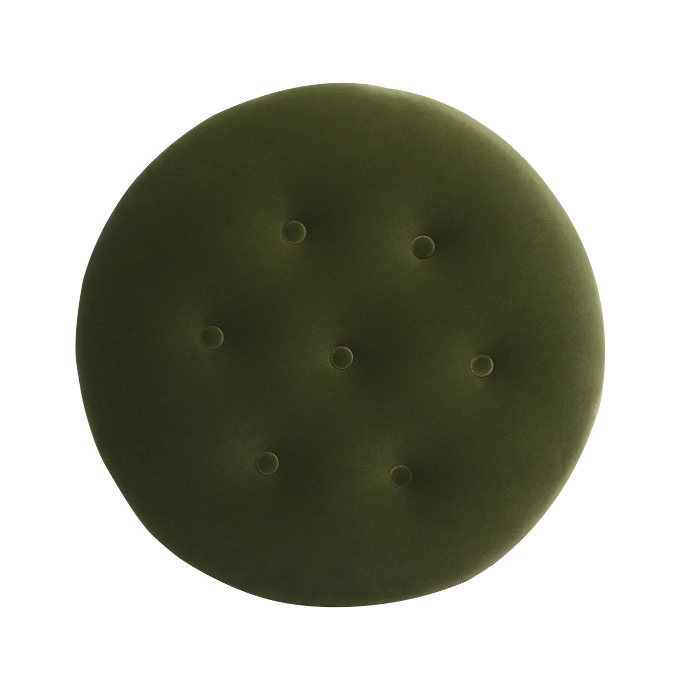 Yolanda 24" Round Upholstered Accent Ottoman, Olive Green Performance Velvet Olive Green Foam Velvet