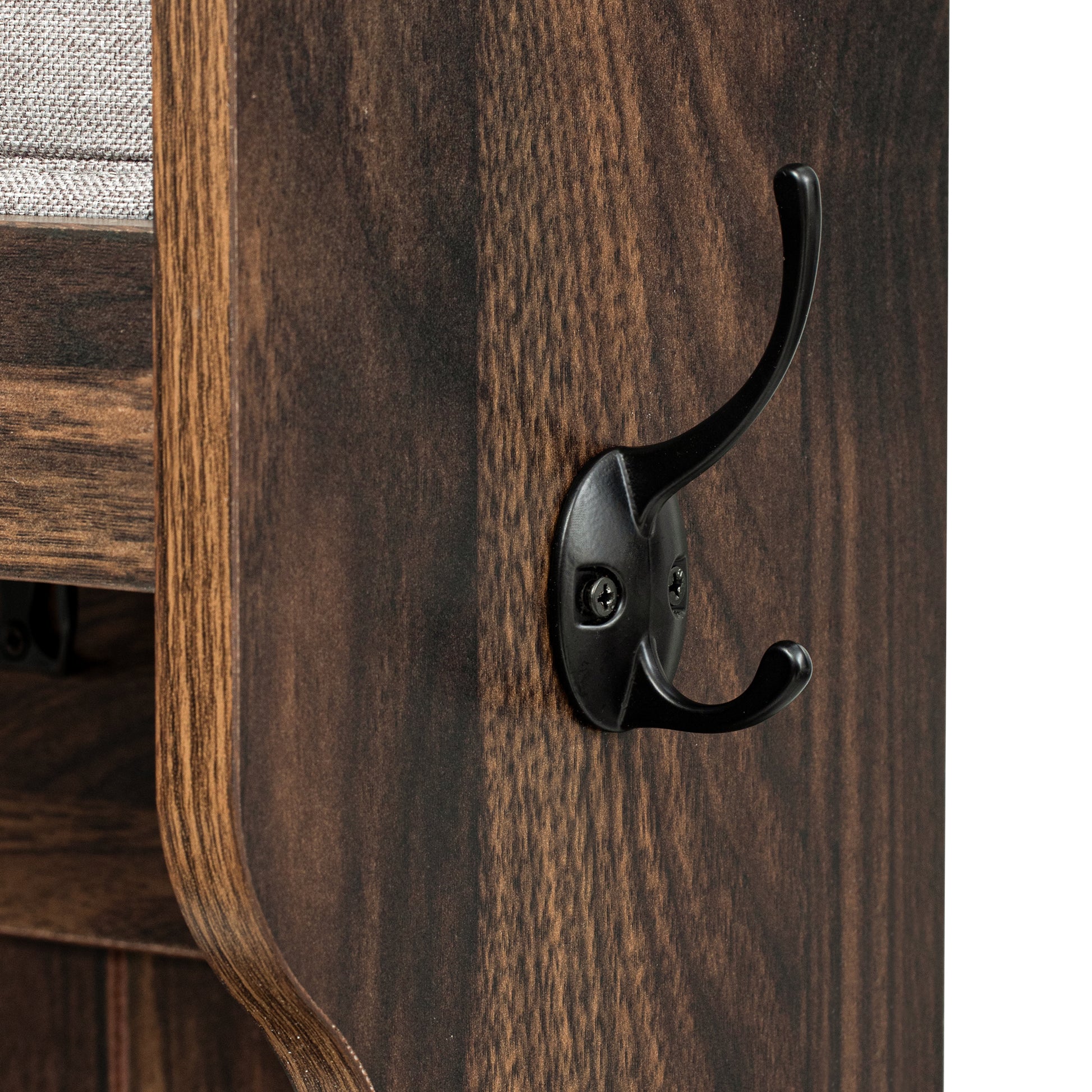 Hall Tree With 6 Hooks And Hinged Lid, Coat Hanger, Entryway Bench, Storage Bench, 3 In 1 Design, 69Inch, For Entrance, Hallway Brown Mdf