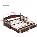 Wooden Twin Size Daybed With Twin Size Trundle, Extendable Daybed With Two Storage Drawers, Espresso Expected Arrival Time:9.12 Twin Espresso Wood