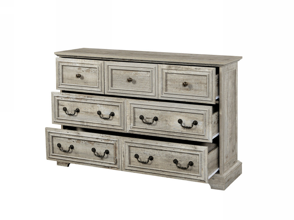 Farmhouse 7 Drawers Dresser for Bedroom, Rustic Chest of Drawers with Natural Texture, Vintage Design, Storage Dressers Organizer for Bedroom, Living Farmhouse 7 Drawers Dresser for Bedroom, Rustic Chest of Drawers with Natural Texture, Vintage Design, Storage Dressers Organizer for Bedroom, Living