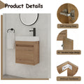 18'' Floating Wall Mounted Bathroom Vanity With White Resin Sink & Soft Close Cabinet Door Imitative Oak 1 1 Soft Close Doors Bathroom Wall Mounted Modern Plywood Plywood