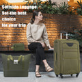 Softside Luggage Expandable 3 Piece Set Suitcase With Duffel Bag Upright Spinner Softshell Lightweight Luggage Travel Set Army Green Polyester