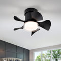 21'' Low Noise Matte Black Abs Blade Remote Ceiling Fan With Led Light For Kitchen Bedroom Dining Room Toilet Patio Matt Black Matt Black Abs Metal