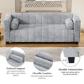 78.7''Upholstered Sofa For Living Room, Bedroom, Salon, Simplified Style Light Gray Polyester 3 Seat