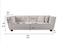 Wks13 Mid Century Modern Style: Simple White Sofa, Small Square Design, Velvet Fabric Texture Smooth, Retro Fashion, Solid Wood Feet, 2 People Design White Retro Fabric 2 Seat