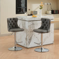 Swivel Pu Leather Barstools Adjusatble Seat Height From 25 33 Inch, Chrome Base Bar Stools With Backs Comfortable Tufted For Home Pub And Kitchen Island, Beige,Set Of 2,1512Gy Grey Dining Room American Design Bar Stools Wing Back Set Of 2 Foam Pu Leather