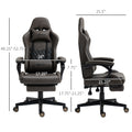 Vinsetto Racing Gaming Chair Diamond Pu Leather Office Gamer Chair High Back Swivel Recliner With Footrest, Lumbar Support, Adjustable Height, Brown Brown Pu