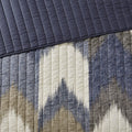 3 Piece Printed Cotton Quilt Set Navy King Cal King King Navy Cotton