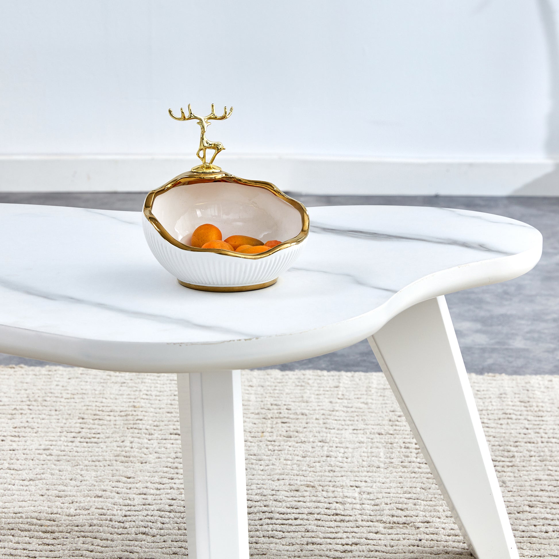 Modern Minimalist White Table Top. Cloud Shape Gives You A Experience, Computer Desk. The Game Table. Suitable For Dining And Living Rooms. White Mdf