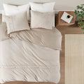 3 Piece Organic Cotton Oversized Duvet Cover Set Natural King Cal King Natural Cotton
