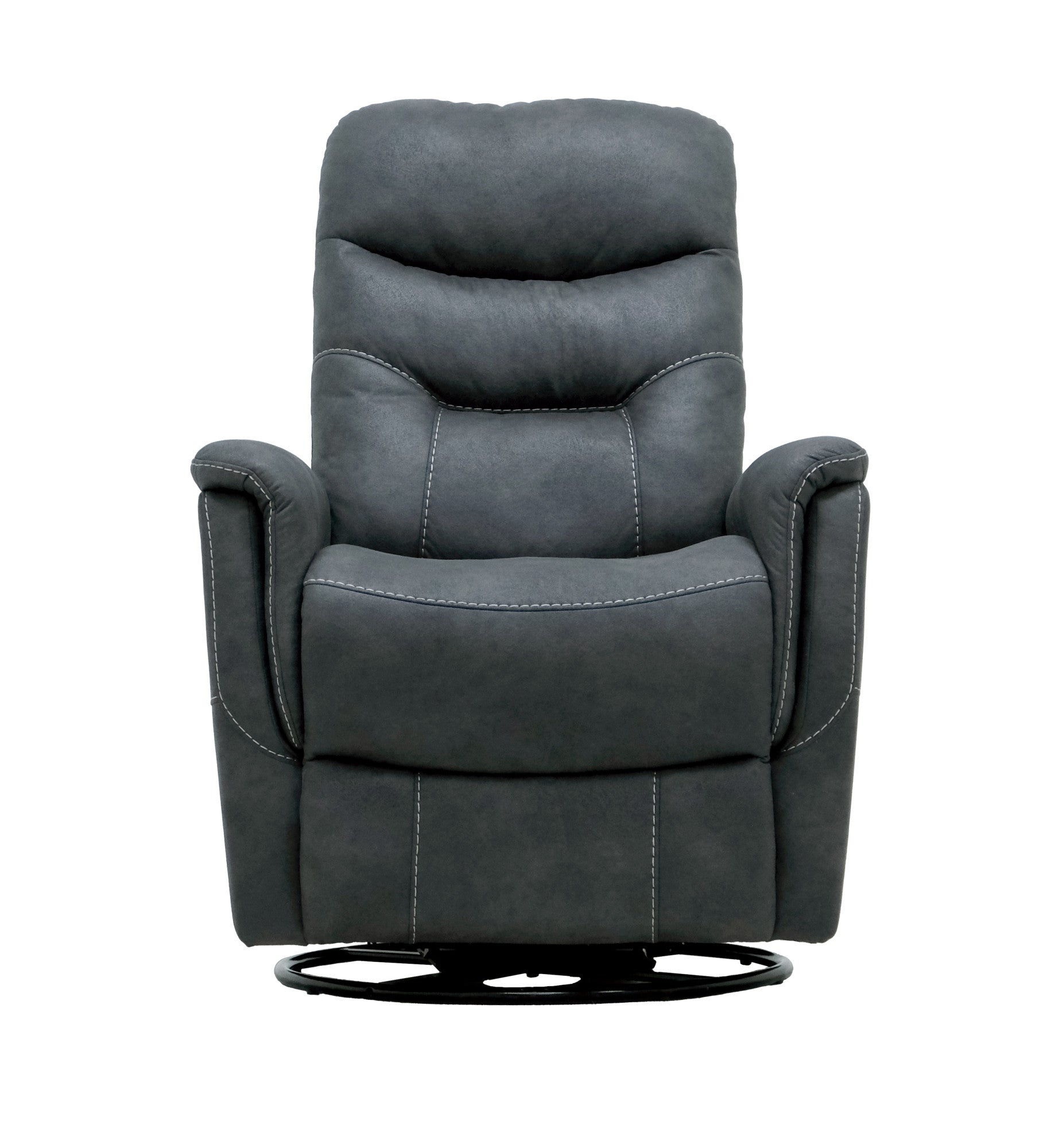 Korka Gray Swivel Gliding Recliner Dark Gray Primary Living Space Foam Engineered Wood