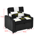 Modern Velvet Armchair Sofa Couch Pull Out Bed,3 In One Convertible For Living Room Sofa Bed,Black White Black White Velvet Primary Living Space Cushion Back Medium Soft Medium Duty American Design Pillow Top Arms Foam Velvet 1 Seat