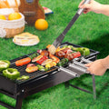 Barbecue Stove Portable Foldable Outdoor Grill Charcoal Bbq Grill Patio Camping Picnic Burner Portable Household Black Metal