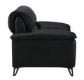 Eilene Chair, Black Top Grain Leather Lv03702 Black Upholstered