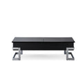 Calmam Black High Gloss & Chrome Finish Coffee Table W Lift Top Black Synthetic Wood
