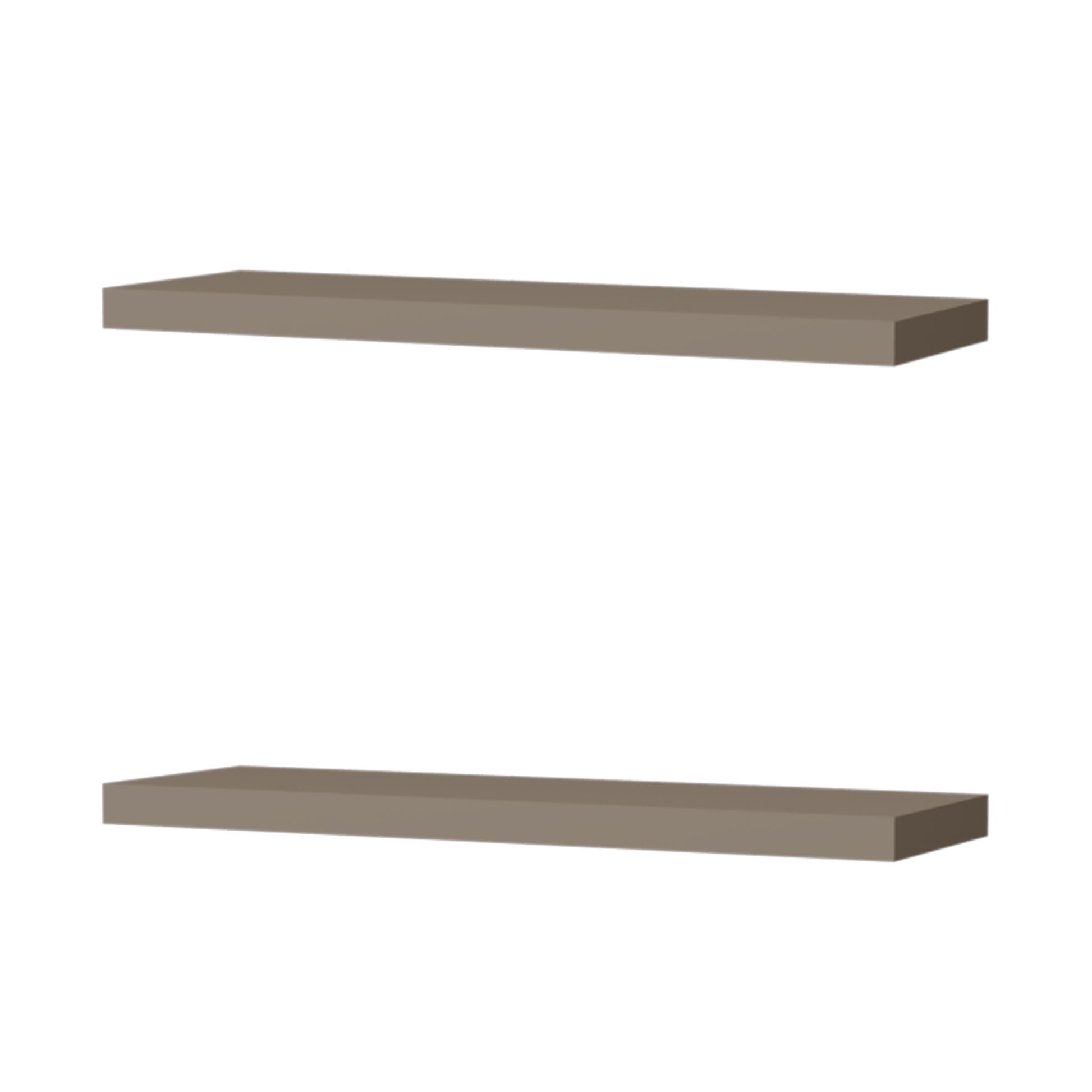 Iva Floating Shelf In Melamine X2, Taupe Taupe Primary Living Space Contemporary,Minimalist Wall Mounted Particle Board Melamine