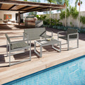 Aluminum And Rattan Modern 4 Piece Sofa Seating Group For Patio Garden Outdoor Yes Complete Patio Set Gray Silver Mildew Resistant Frame Fade Resistant Cushion Garden & Outdoor Modern Complete Patio Sets Aluminium Aluminium