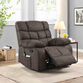 Massage Recliner Brown Polyester