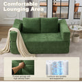 Modern Minimalist Sofa, Fold Out Sofa Bed, Convertible Chair Floor Couch & Sleeping Mattress For Living Room, Bedroom, Apartment, Removable Backrest, Green Green Chenille Soft Vintage Chenille 2 Seat