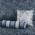5 Piece Jacquard Bedspread Set With Throw Pillows Navy King Queen Navy Cotton