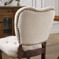 French Vintage Tufted Upholstered Fabric Dining Chair,Set Of 2,Beige,Sw1869Bg Beige Dining Room American Design Dining Chairs Rubberwood Set Of 2 Foam Velvet