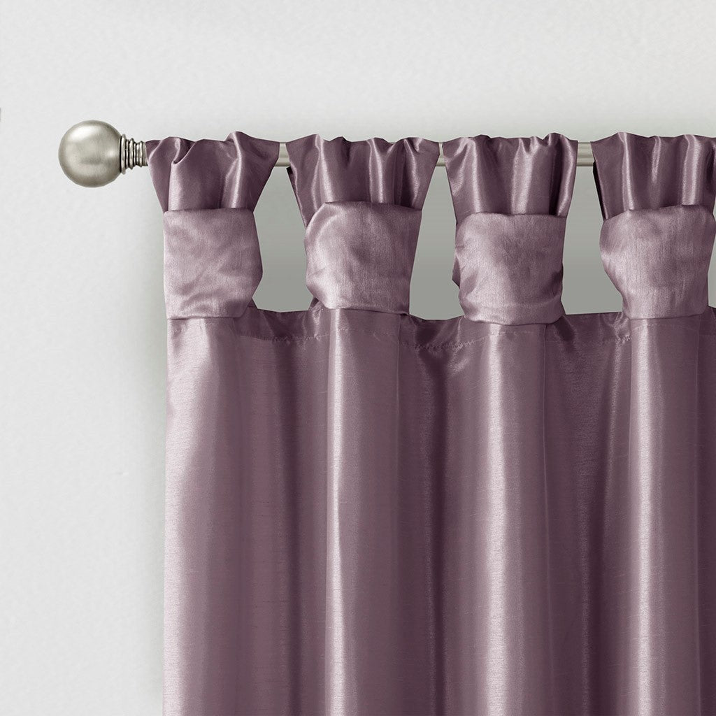 Twist Tab Lined Window Curtain Panel Only 1 Pc Panel Purple Polyester