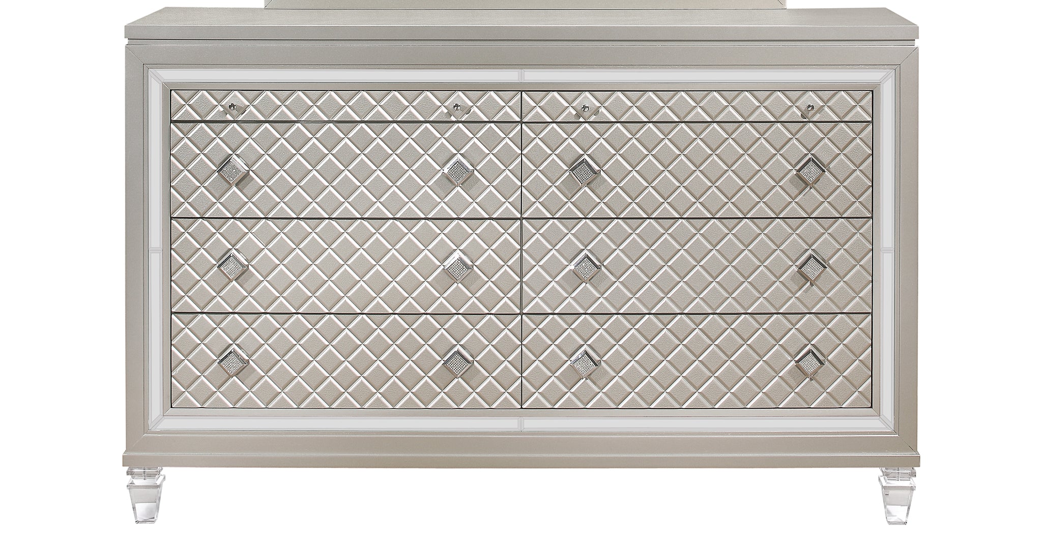 Cross Glam Champagne Dresser Champagne Solid Wood Mdf