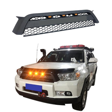 Front Grille Fits For2012 2013 2014 2015 5Th Gen 4Runner Trd Pro Grill With Raptor Lights W Letters Black Abs Abs