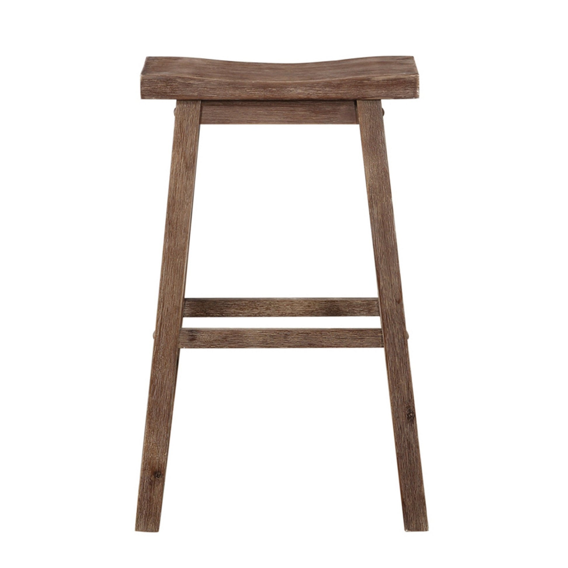 Wooden Frame Saddle Seat Bar Height Stool With Angled Legs, Large, Gray Gray Solid Wood