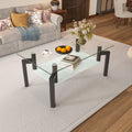 Rectangle Black Glass Coffee Table Clear Coffee Table Modern Side Center Tables For Living Room Living Room Furniture Black Glass