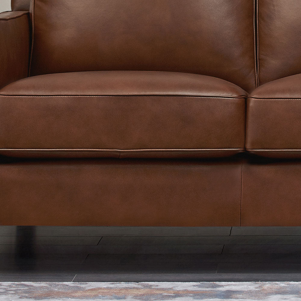 Ashby Leather Sofa Pecan Down Filling Leather 3 Seat