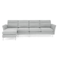 Modern Sofa 3 Seat Couch With Stainless Steel Trim And Metal Legs For Living Room,Gray Gray Foam 3 Seat