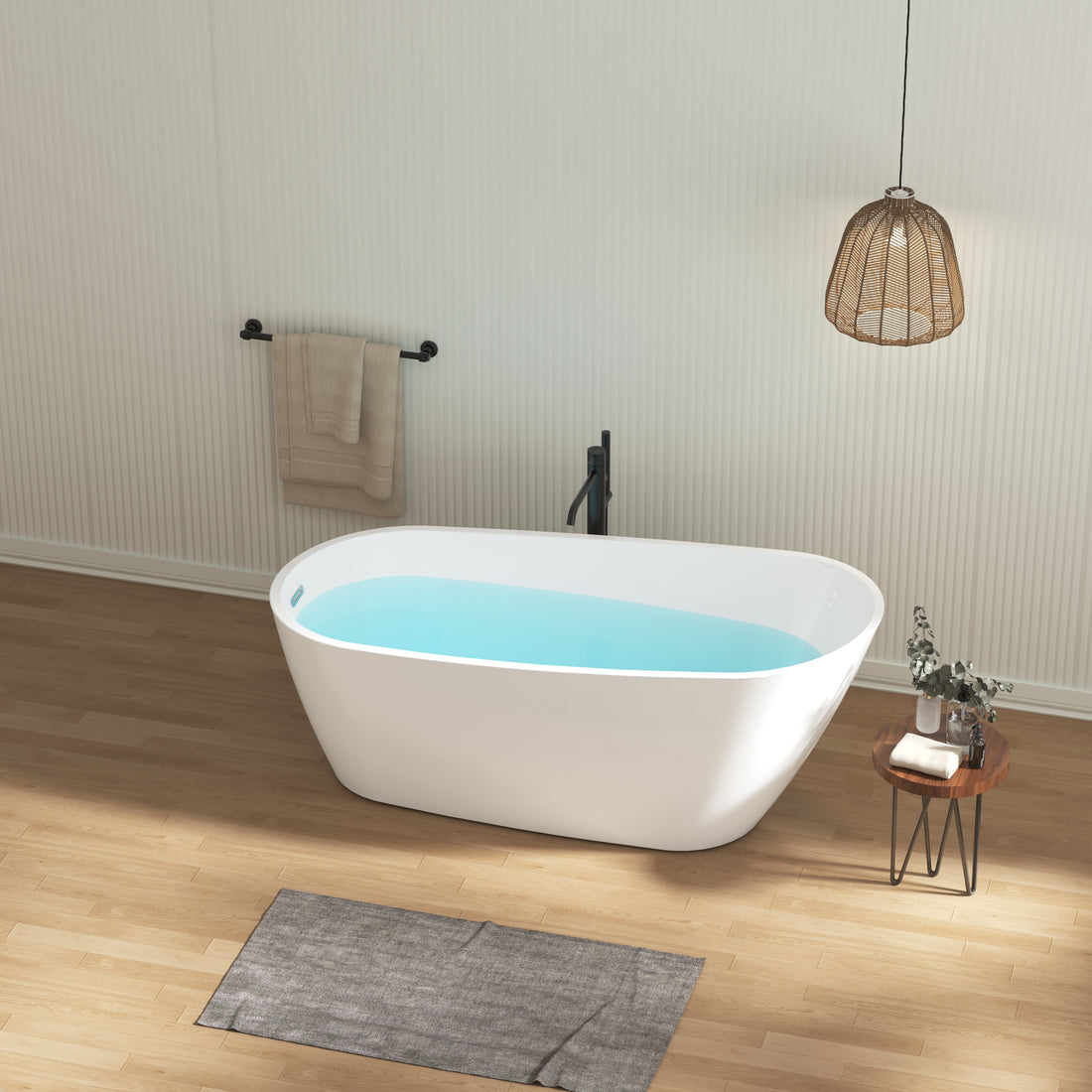 67'' Acrylic Freestanding Soaking Bathtub With