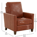 Pablo Caramel Faux Leather Modern Recliner Caramel Foam Faux Leather