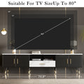 71'' Modern Tv Stand With 2 Cabinets& Open Compartments, Entertainment Center For Tvs Up To 80'', Television Console For Living Room, Bedroom, Home Theatre White Black Primary Living Space 70 79