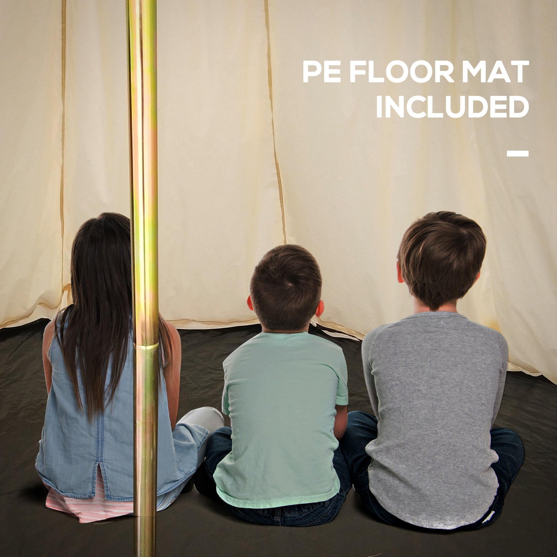 Outsunny 10 Person Yurt Tent Glamping Bell Tent With Spacious Interior,Waterproof Design, For Family Outdoor Camping, 16' X 16' X 10' Beige Polyester