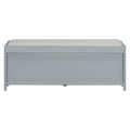 Distressed Shutter Storage Bench With Acacia Veneer For Retro Charm For Living Room, Entryway Grey Grey Mdf