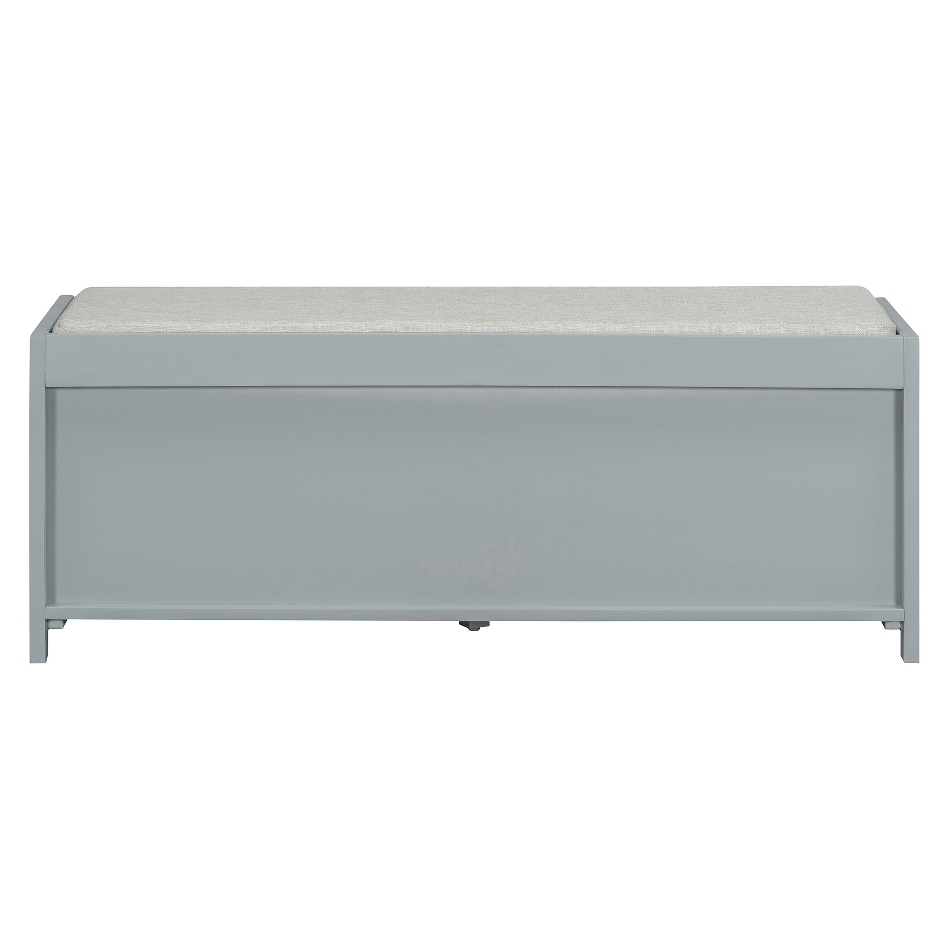 Distressed Shutter Storage Bench With Acacia Veneer For Retro Charm For Living Room, Entryway Grey Grey Mdf