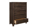 Verna Brown 5 Drawer Chest Brown Engineered Wood