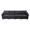 U Shaped Sectional Couch Convertible Sectional Couch With Double Chaise 6 Seat Sectional Sofa For Living Room Dark Gray Dining Room Fabric 6 Seat