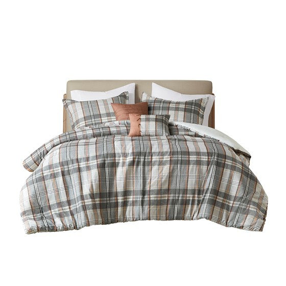 Plaid Comforter Set Full Multicolor Polyester