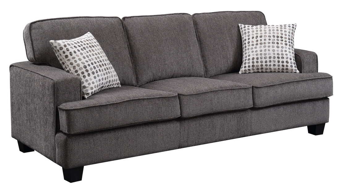 Andie Gray Sofa Gray Foam Engineered Wood 3 Seat