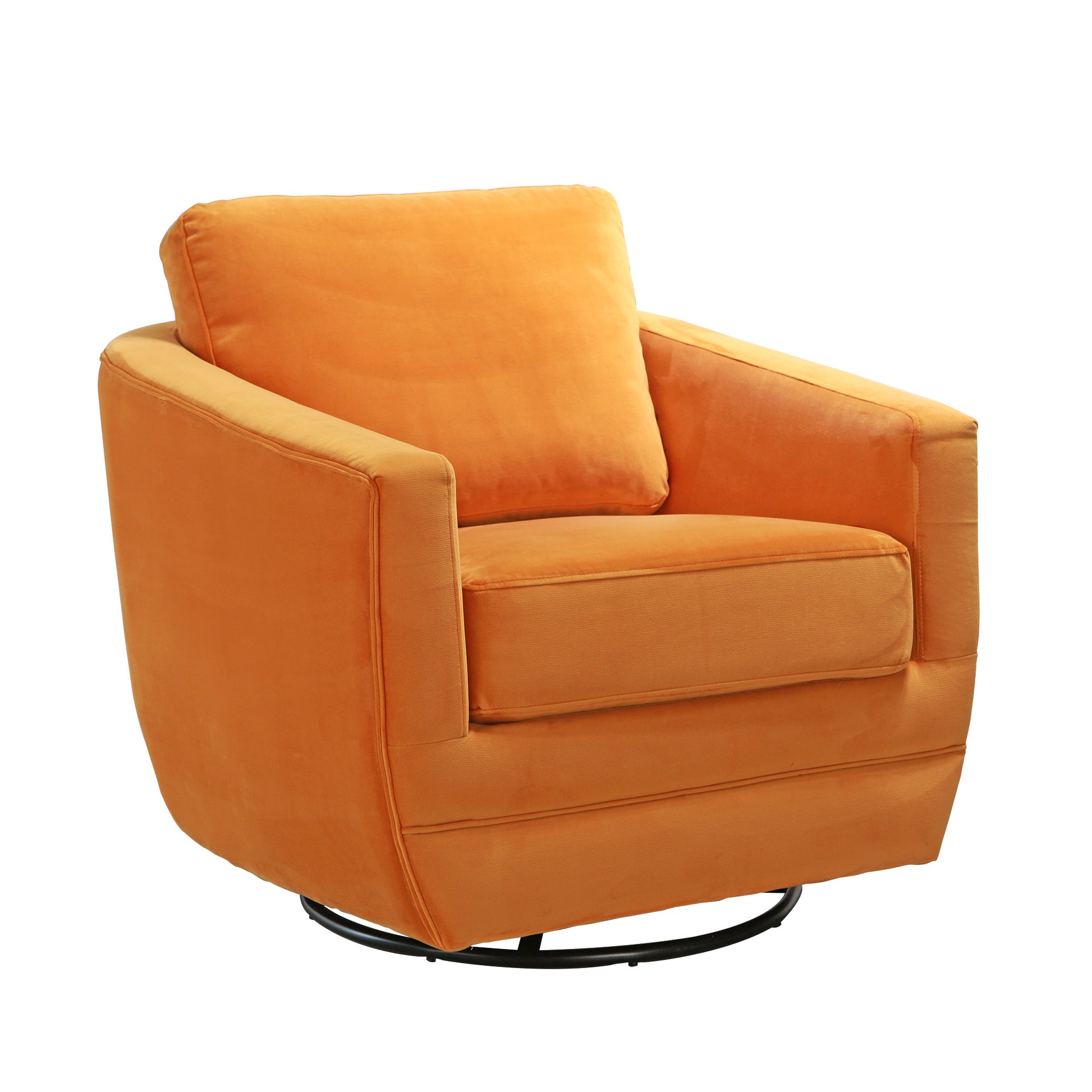 Gogh Swivel Chair In Marigold Yellow Fabric