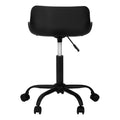 Office Chair, Adjustable Height, Swivel, Ergonomic, Computer Desk, Work, Juvenile, Black Leather Look, White Metal, Contemporary, Modern Black Foam Metal