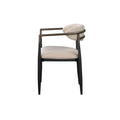 Beige And Black Armchair With Open Back Set Of 2 Solid Beige Black Dining Room Side Chair Solid Back Set Of 2 Wood Fabric